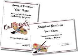 Printable Art Certificates and Art Award Templates