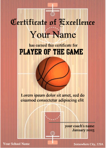 basketball court border for award certificates