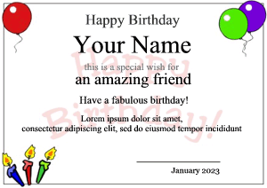 birthday certificate template