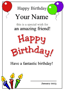 birthday certificate