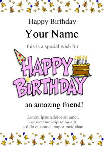 birthday award template, bithday party printables