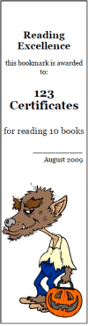 Warewolf bookmark template for Halloween