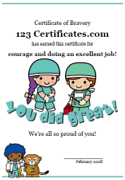 bravery certificate templates