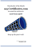 cheerleading certificate templates