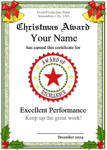 formal Christmas certificate border