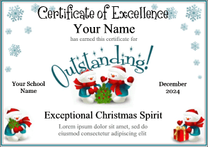 Cute Christmas certificate