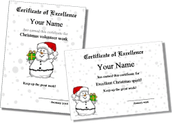 Christmas certificate templates