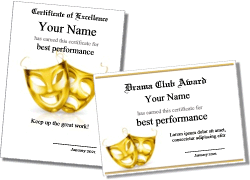 comedy and tragedy masks, award, border, design