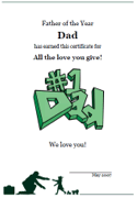 #1 Dad certificate template