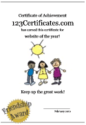 friendship certificate template