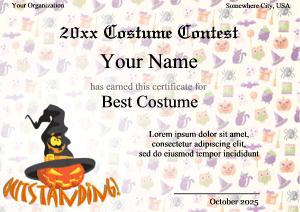 cool Halloween certificate template