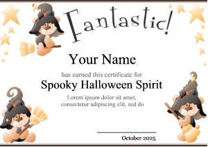 cute Halloween certificate template