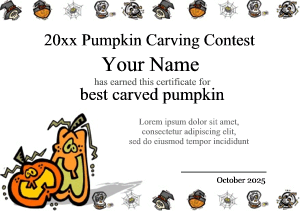 certificate template with jack o lanterns