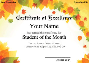 fall certificate border design