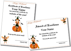 cute witch certificate border