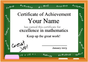 certificate template, chalkboard border