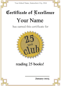 book club certificate template