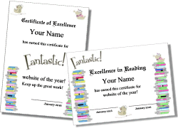 printable reading award