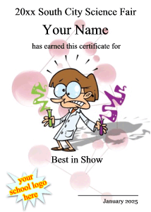 certificate template for science fair awards