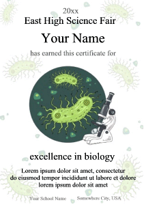 science award for biology, bacteria, microscope