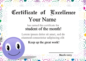 smiley face certificate template