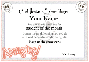 kindergarten certificate template