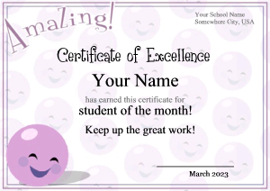 certificate template for kids