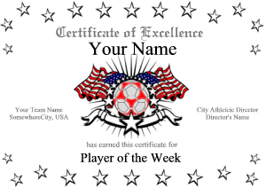 USA soccer certificate