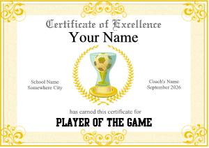 soccer tournament, formal certificate background