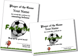 soccer certificate templates