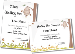 spelling award templates