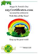 Pot of gold certificate template