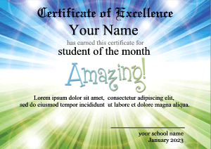 certificate template, rainbow