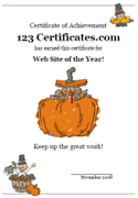 cute Thanksgiving award design