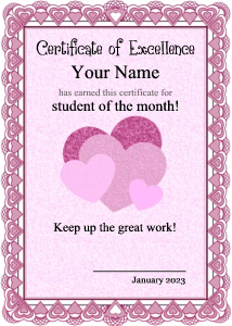 heart certificate border