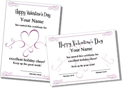 Printable Valentine's Day Certificate Templates