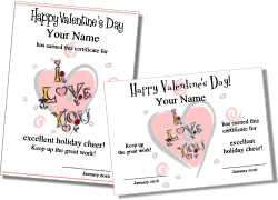 I Love You certificate template